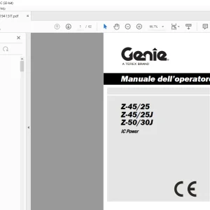 Genie lift Z-45/25 Z-45/25J Z-50/30J IC Power Manuale dell’operatore 219413