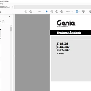 Genie lift Z-45/25 Z-45/25J Z-51/30J IC Power Brukerhåndbok 1258825