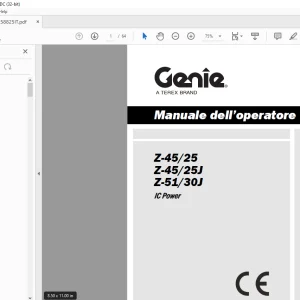Genie lift Z-45/25 Z-45/25J Z-51/30J IC Power Manuale dell’operatore 1258825 PDF