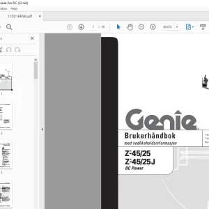 Genie lift Z-45/25 Z-45/25j DC Power Brukerhåndbok - PDF DOWNLOAD  (Norwegian)