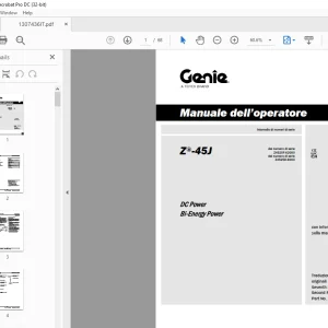 Genie lift Z-45J DC Power Bi-Energy Power Manuale dell’operatore 1307436 PDF
