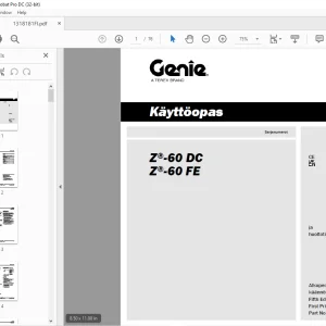 Genie lift Z-60 DC Z-60 FE Käyttöopas 1318181 PDF