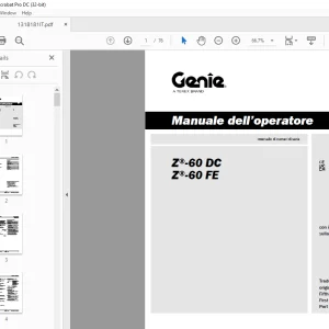 Genie lift Z-60 DC Z-60 FE Manuale dell’operatore 1318181 - PDF DOWNLOAD (Italian)