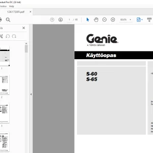 Genie lift Z-60 DC Z-65 Käyttöopas 1261730 - PDF DOWNLOAD