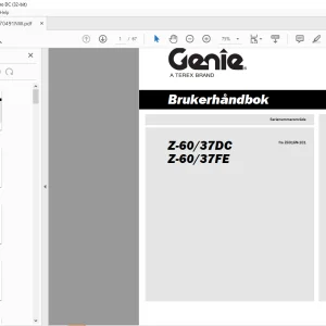 Genie lift Z-60/37DC Z-60/37FE Brukerhåndbok 1270491 - PDF DOWNLOAD