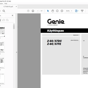 Genie lift Z-6037DC Z-6037FE Käyttöopas 1270491 - PDF DOWNLOAD