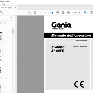 Genie lift Z-60DC Z-60FE Manuale dell'operatore 1307261 - PDF DOWNLOAD (Italian)