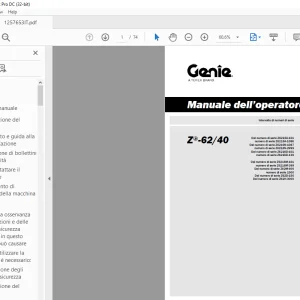 Genie lift Z-62/40 Manuale dell’operatore 1257653 PDF