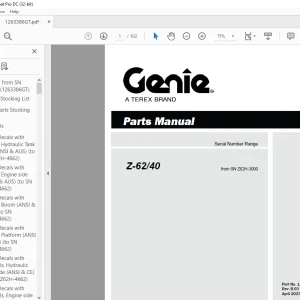 Genie lift Z-62/40 Parts Manual 1263386 - PDF DOWNLOAD