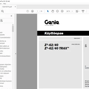 Genie lift Z-62/40 Z-62/40 TRAX Käyttöopas 1304187 PDF