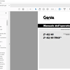 Genie lift Z-62/40 Z-62/40 TRAX Manuale dell’operatore 1304187 PDF
