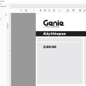 Genie lift Z-80/60 Käyttöopas 133094 - PDF DOWNLOAD