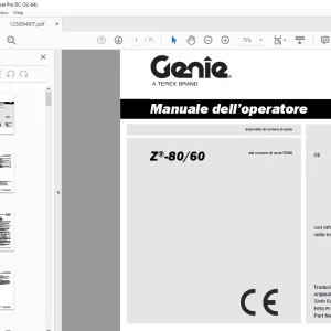 Genie lift Z-80/60 Manuale dell’operatore 1258948 - PFD DOWNLOAD (Italian)