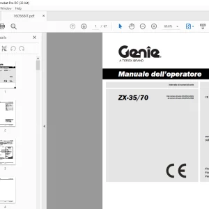 Genie lift ZX-35/70 Manuale dell’operatore 160568  - PDF DOWNLOAD (Italian)