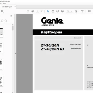 Genie lift Z®-30/20N Z®-30/20N RJ Käyttöopas 1297934