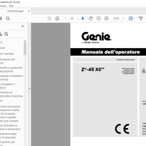 Genie lift Z®-45 XC Manuale dell’operatore 1305353  - PDF DOWNLOAD (Italian)