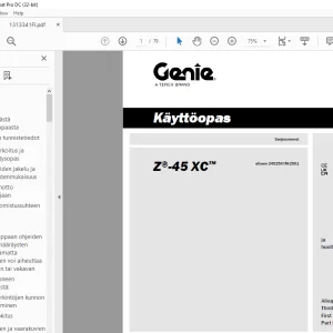 Genie lift Z®-45 XC™ Käyttöopas 1313341  - PDF DOWNLOAD