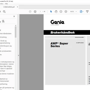 Genielift AWP Super Series Brukerhåndbok - PDF DOWNLOAD