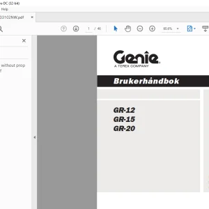 Genielift GR-12 GR-15 GR-20 Brukerhåndbok - PDF DOWNLOAD (Norwegian)