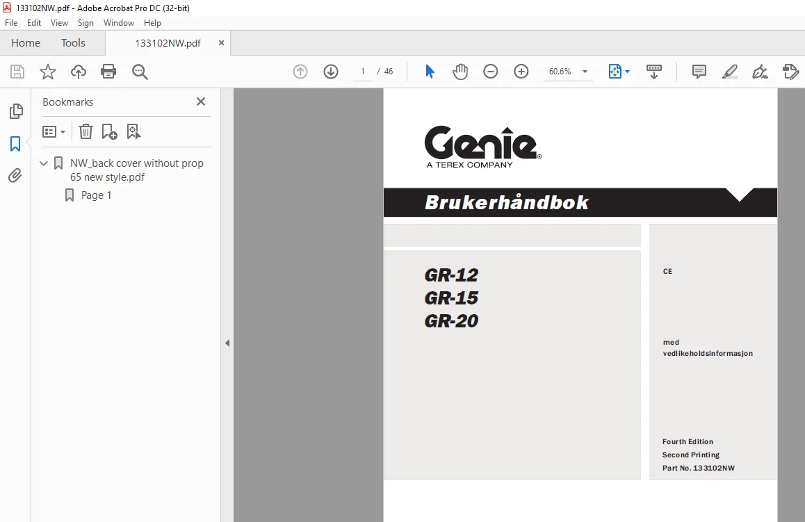 Genielift GR-12 GR-15 GR-20 Brukerhåndbok - PDF DOWNLOAD (Norwegian) - Image 2