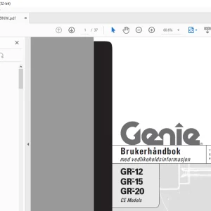 Genielift GR-12 GR-15 GR-20 Brukerhåndbok 97779 - PDF DOWNLOAD
