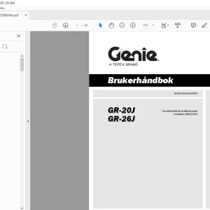 Genielift GR-20J GR-26J Brukerhåndbok 216596NW PDF