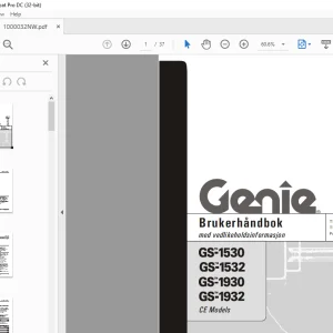 Genielift GS-1530 GS-1532 GS-1930 GS-1932 Brukerhandbok PDF