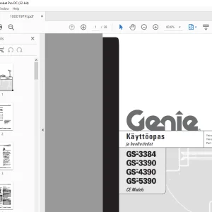 Genielift GS-3384 GS-3390 GS-4390 GS-5390 Käyttöopas T1000197