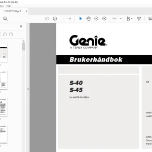 Genielift S-40 S-45 Brukerhåndbok 133027 -  PDF DOWNLOAD