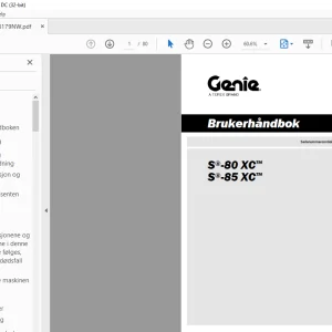Genielift S-80 XC S-85 XC Brukerhåndbok 1318179 - PDF DOWNLOAD