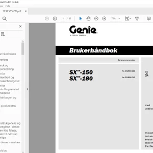 Genielift SX-150 SX-180 Brukerhåndbok 1292555 - PDF DOWNLOAD