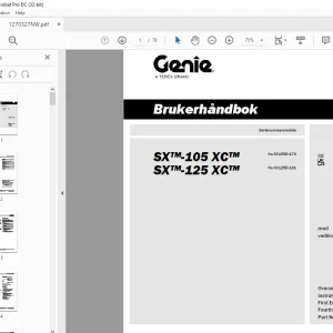 Genielift SX™-105 XC™ SX™-125 XC™ Brukerhåndbok 1270327 - PDF DOWNLOAD