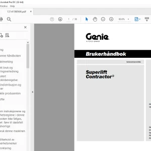 Genielift Superlift Contractor® Brukerhåndbok 1314196 - PDF DOWNLOAD