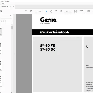 Genielift S®-60 FE S®-60 DC Brukerhåndbok 1315868 - PDF DOWNLOAD