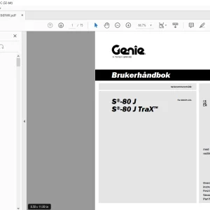 Genielift S®-80 J S®-80 J TraX Brukerhåndbok 1306266
