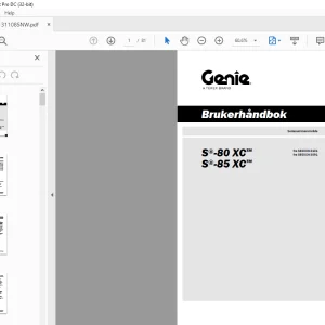 Genielift S®-80 XC™ S®-85 XC™ Brukerhåndbok 1311085 - PDF DOWNLOAD