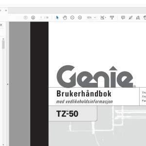 Genielift TZ-50 Brukerhåndbok 133555 - PDF DOWNLOAD