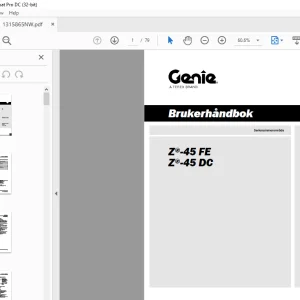Genielift Z-45 FE Z-45 DC Brukerhåndbok 1315865 - PDF DOWNLOAD