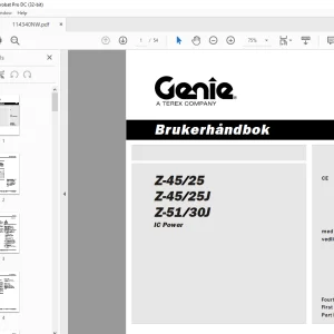 Genielift Z-45/25 Z-45/25J Z-51/30J IC Power Brukerhåndbok - PDF DOWNLOAD (Norwegian)