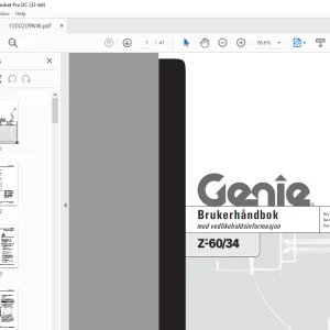 Genielift Z-60/34 Brukerhåndbok 1000209 - PDF DOWNLOAD