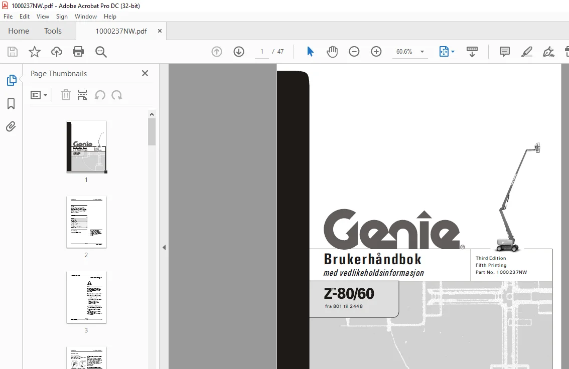 Genielift Z-80/60 Brukerhandbok - PDF DOWNLOAD - Image 2