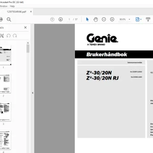 Genielift Z®-30/20N Z®-30/20N RJ Brukerhåndbok 1297934 - PDF DOWNLOAD