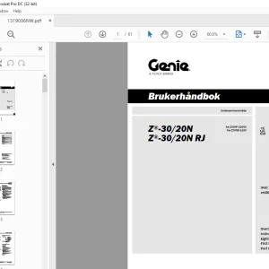 Genielift Z®-30/20N Z®-30/20N RJ Brukerhåndbok - PDF DOWNLOAD