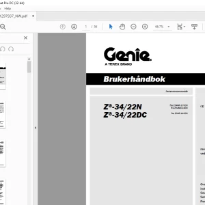 Genielift Z®-34/22N Z®-34/22DC Brukerhåndbok 1297937 - PDF DOWNLOAD