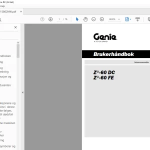Genielift Z®-60 DC Z®-60 FE Brukerhåndbok 1315862 - PDF DOWNLOAD