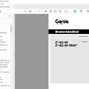 Genielift Z®-6240 Z®-6240 TRAX Brukerhåndbok 1304187 - PDF DOWNLOAD