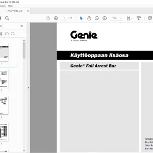 Genie® Fall Arrest Bar Käyttöoppaan lisäosa PDF