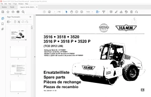 Hamm 3516•3518•3520 3516 P•3518 P•3520 P (TCD 2012 L06) Parts Manual PDF