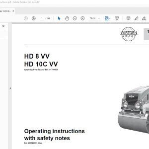 Hamm HD 8 VV HD 10C VV Roller Operating instructions Manual PDF