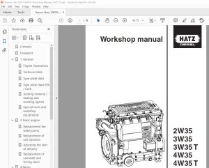 Hamm Hatz Diesel 2W35 3W35 3W35T 4W35 4W35T Workshop Manual PDF